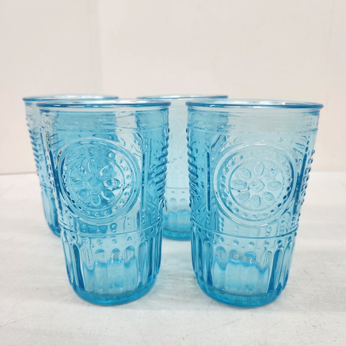Lot De 6 Verres à Pied Bormioli Rocco Florian - Verre Long Drink 43 Cl, Pied Bleu - Moderne Et élégant - 8