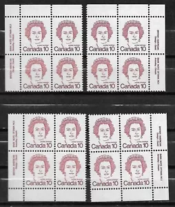 pk94153:Stamps-Canada #593A Queen Elizabeth 10 cent Plate 1 Block Set-MNH - Picture 1 of 1