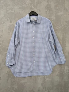 Peter Christian Hemd Herren 3XL blau kariert Flanell Langarm Kragen Knopfleiste - Bild 1 von 9
