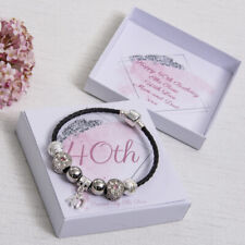 40th Birthday Gift Charm Bracelet Women Personalised Jewellery Keepsake Forty