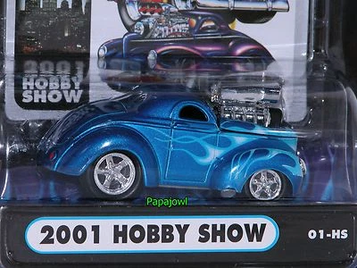 1941 Willys Coupe 2001 Hobby Show Drag Car Release 01-HS Diecast Blue 1:64 S - Image 1 of 4