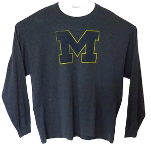 Champion University of Michigan langärmliges dunkelgraues Herrenhemd abgenutzt 2XL - Bild 1 von 6
