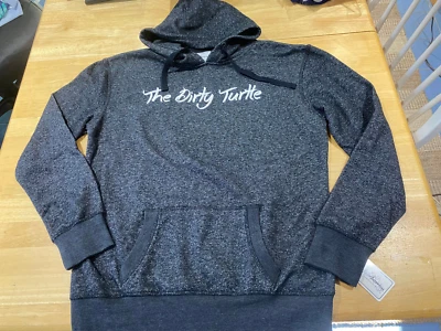 J. AMERICA Metallic Black w The Dirty Turtle Graphics Pullover Hoodie Mens L NEW - Image 1 of 4