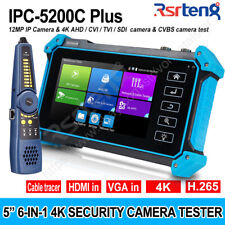 Rsrteng IPC-5200C Plus 5in 4K IP CCTV Camera Tester IPC SDI AHD POE Cable Tracer