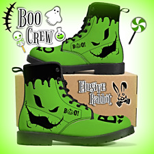 Boo Crew Halloween Gothic Boots Shoe 3 4 5 6 7 8 9 10 11 12 Jack o latern Green