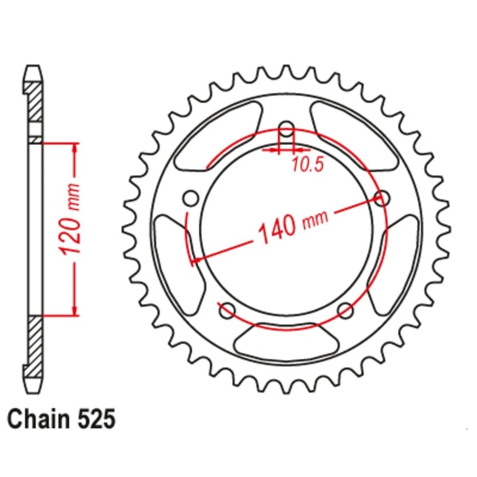 SuperSprox Rear Sprocket 45T for Triumph 650 DAYTONA 2005 >525 Foto 1 de 1