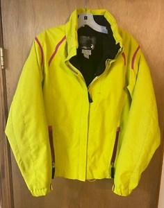 DESCENTE Ski Snowboard Jacket Women's Mustard Yellow Insulated Hooded - Size 12 - Picture 1 of 3