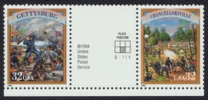 #2975 32c Civil War, Vertical Gutter Pair [4] Mint **ANY 5=FREE SHIPPING** - Picture 1 of 1