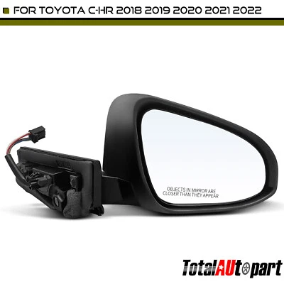 Espejo retrovisor térmico eléctrico negro con intermitente para Toyota C-HR 2018-2022 pasajero derecho Foto 1 de 4