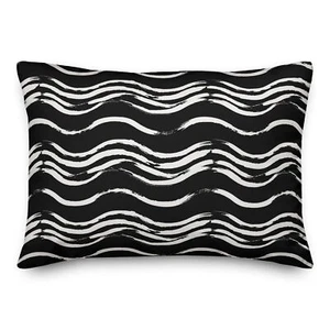 Creative Products Black Waves 20 x 14 Indoor / Outdoor Pillow - Picture 1 of 3