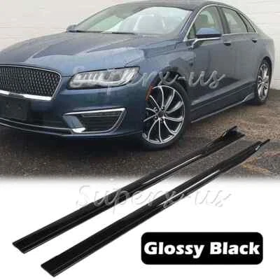 For Lincoln MKZ 2007-20 Gloss Black Side Skirt Spoiler Splitter Extension Rocker Foto 1 de 4