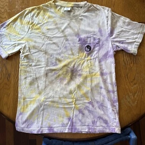Mens T Shirt Urban Outfitters Tie Dye Yin Yang Smiley Face Pocket Tee M Med 26” - Picture 1 of 6