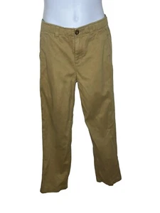 LANDS END Boys Khaki Plain Front Chino Sz 10 - Picture 1 of 3
