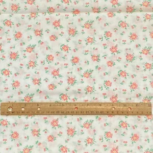1.5 YD Vintage Small Print Pink White Scatter Floral Fabric - Picture 1 of 5