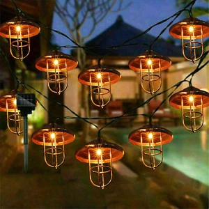 2xSolar Lichterkette 10 Kugel LED Laterne Beleuchtung Garten Party Außen Dekor - Bild 1 von 10