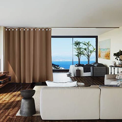 Room/Dividers/Now Premium Room Divider Curtain, 7ft Tall x 4ft Wide (Mocha) Cover