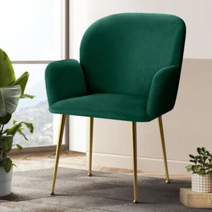 2 PCS Dining Chairs Sturdy Steel Legs Home Cafe Chair Solid Wood Frame Furniture - Picture 1 of 8