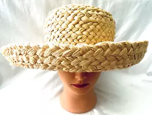 J. CREW Wide Braid Raffia Ladies Hat - Picture 1 of 7
