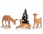 Lemax Decoration 'Dad Deer & Fawns', Christmas Cake Decorating,Set of 4 Figures 