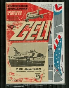 Orig. Geli Technischer Modelbogen   Nr. 27 F-100 Super Sabre - Bild 1 von 1