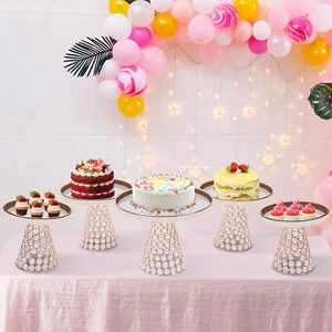 Wedding Party Elegant Decoration Cake Plate Stand Dessert Display Holder 5-Piece - Picture 1 of 8