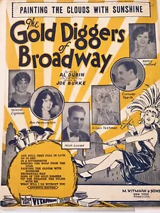 Vtg Sheet Music 1939 Painting Clouds with Sunshine Gold Diggers Broadway Ukulele - Picture 1 of 6