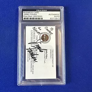 Jimbo Fisher signed autograph auto College Football Coach Business Card PSA/DNA - Picture 1 of 3