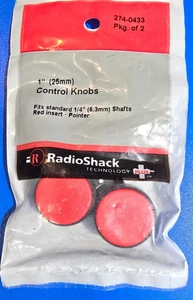 Radio Shack 274-0433 schwarzer Regler mit roter Kappe & weißem Zeiger Neu aus altem Lagerbestand Neu 2er-Pack - Bild 1 von 6
