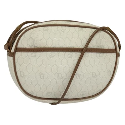 Bolsa de ombro Christian Dior favo de mel lona PVC branco autêntico MX307 - Imagem 1 de 4