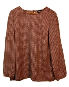 Liz Claiborne Midnight Caravan Blouse L Top Office Professional Flowy NWT - Picture 1 of 7