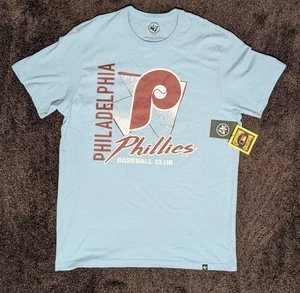 Philadelphia Phillies 47 Brand T Shirt Large Light Blue Cooperstown Collection  - Picture 1 of 6