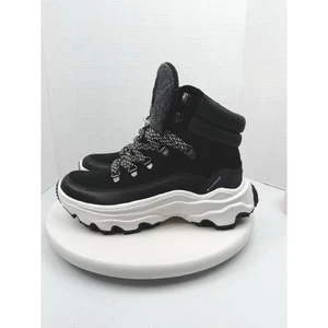 SOREL Kinetic Conquest Womens 9 Waterproof Hiking Shoes Boot Black Leather NEW - Picture 1 of 10