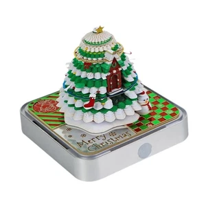 3D Panoramic Papercut Calendar Christmas Tree House Desk Piece Calendar Home - Picture 1 of 4