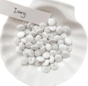 50PC 1/2 Inch Satin Cloth Buttons Shank and Buttonhole Set for Bridal, Wedding - Picture 1 of 5