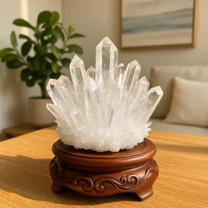 Natural Clear Quartz Cluster Crystal Healing Reiki Mineral Specimen Home Decor - Picture 1 of 11