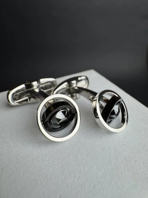 SWAROVSKI cufflinks Crystal Silver Tone with box Good condition Elegant - Image 1 of 4