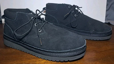 女士 UGG Koolaburra Advay Chukka 靴子 8 码黑色麂皮绒系带 — 第 1/4 张图片