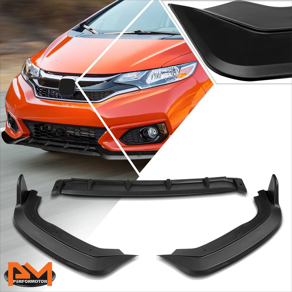 Kit de carrocería de parachoques delantero negro mate para Honda Fit 18-20 labio de alerón divisor inferior Foto 1 de 4