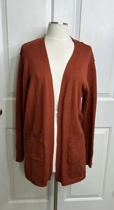 Tasamo cardigan aperto davanti donna medio ruggine arancione autunno cabina cottage tasche - Foto 1 di 14