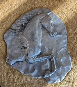 Douwe Blumberg scultura in peltro equino testa di cavallo Douwe Studio vintage 7" - Foto 1 di 9