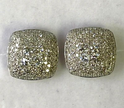 QVC Affinity 0.75ctw Natural Diamond Cushion Shape Stud Earrings Sterling Silver - Image 1 of 4