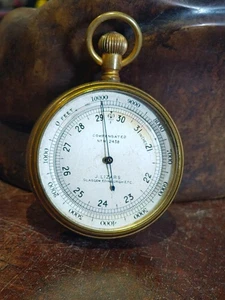 Pocket barometer antique with altitude dial - Picture 1 of 2