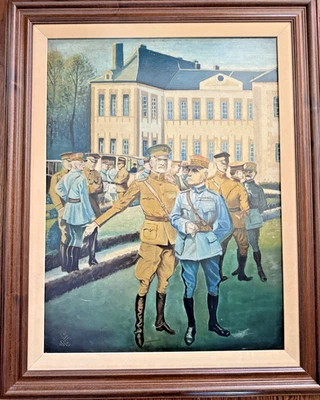 Antigua pintura al óleo de James Craig dedicada al combatiente estadounidense Primera Guerra Mundial 1918 Foto 1 de 4