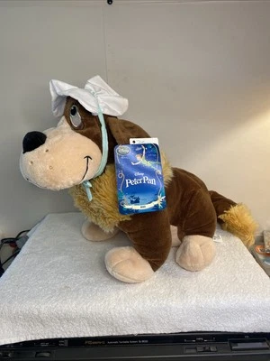 NWT NEW Disney Store NANA Plush Stuffed Animal Peter Pan Dog w/ Bonnet 14" P - Image 1 of 4