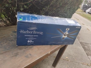 Harbor Breeze Cogdell 60-Inches Brushed Nickel with Black/Auburn Blades Color-Ch - Picture 1 of 3