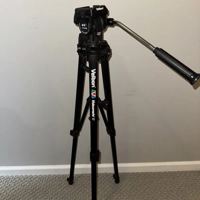 Velbon Video Telescoping Tripod Videomate II Lever Lock Vel-flo 7 PH-358 EUC - Image 1 of 4