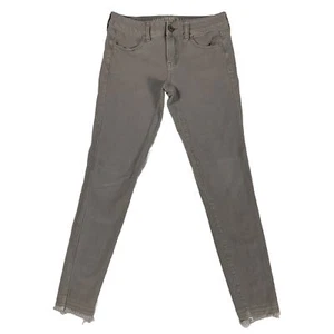 American Eagle Outfitters 360° Super Stretch Jeggings Size 4 Smoke Grey, Raw Hem - Picture 1 of 15