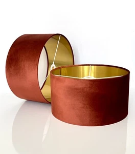 NEW glamour velvet with metallic lining lamp shade pendant shade-RUST ORANGE - Picture 1 of 12