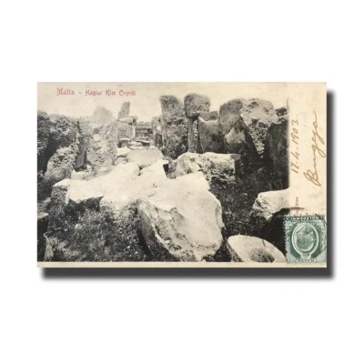 Malta Postcard G. Modiano Hagiar Kim Crendi 3546 UPU Used 1903 Undivided Back - Image 1 of 2