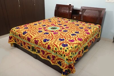 Colcha Suzani de algodón para cama, mantel, colgante de pared Foto 1 de 3